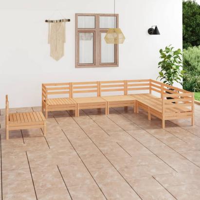 Set mobilier de grădină, 7 piese, lemn masiv de pin GartenMobel Dekor