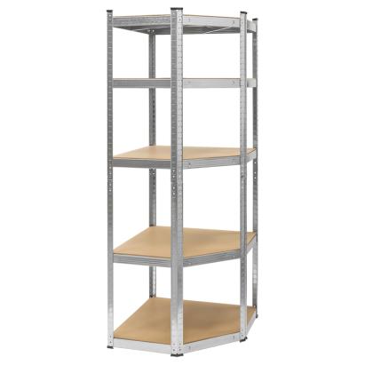 Raft Metalic de Depozitare cu 5 Polite din MDF, Dimensiuni 180x70x40 cm, Sarcina maxima de 875Kg