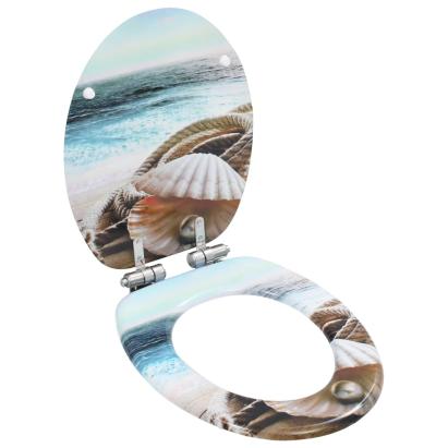 Capac WC cu închidere silențioasă, MDF, design scoici GartenMobel Dekor