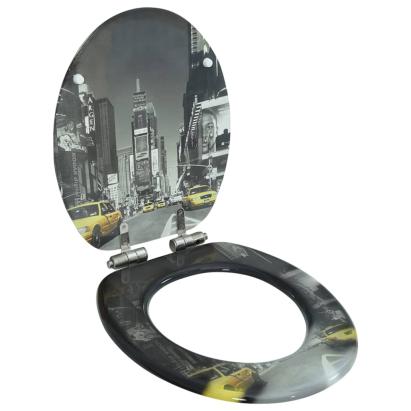 Capac WC cu închidere silențioasă, MDF, design New York GartenMobel Dekor