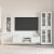 Set comodă TV cu sertar cu raft cu ușă Alb lucios Lemn compozit GartenMobel Dekor