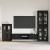 Set comodă TV cu sertar cu raft cu ușă Negru Lemn compozit GartenMobel Dekor