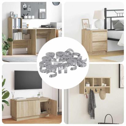 Șuruburi cu încuietoare tip cam 8372 pcs Argintiu Oțel GartenMobel Dekor