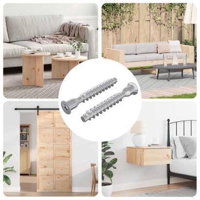 Șuruburi confirmat 2 pcs Argintiu Metal GartenMobel Dekor