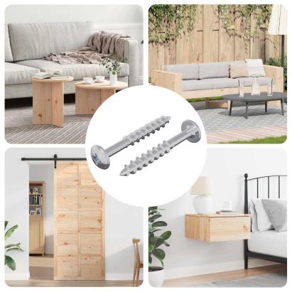 Șurub 2 pcs Argintiu 9,8 x 35 mm Fier GartenMobel Dekor
