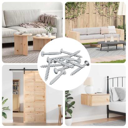 Șurub 7792 pcs Argintiu 9,8 x 35 mm Fier GartenMobel Dekor