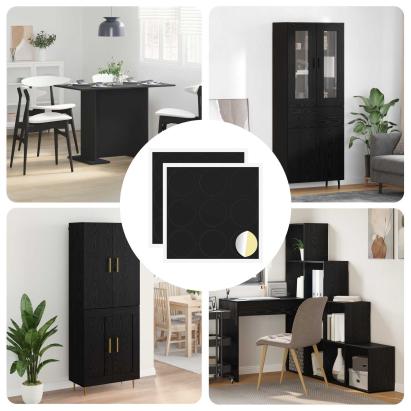 Copertă autocolantă pentru șuruburi 2 pcs Negru Ø 20 x 0,5 mm GartenMobel Dekor