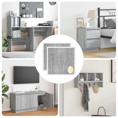 Copertă autocolantă pentru șuruburi 2 pcs Gri Sonoma GartenMobel Dekor