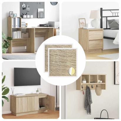 Copertă autocolantă pentru șuruburi 2 pcs Stejar Sonoma GartenMobel Dekor