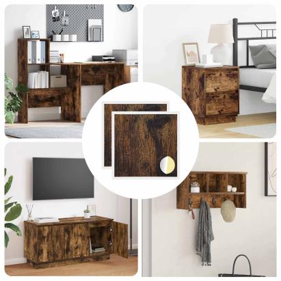 Copertă autocolantă pentru șuruburi 2 pcs Stejar fumuriu GartenMobel Dekor