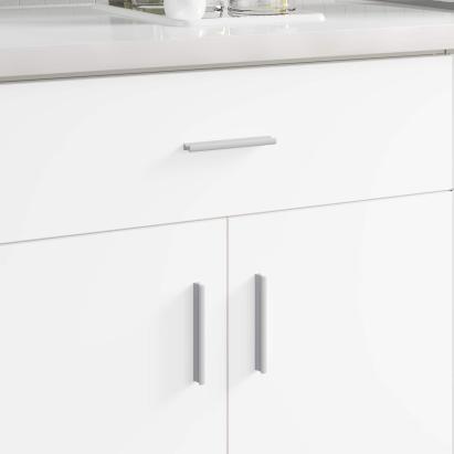 Mânere Simplu 2 pcs Argintiu 105.7 x 7.4 x 15.5 mm Aluminiu GartenMobel Dekor