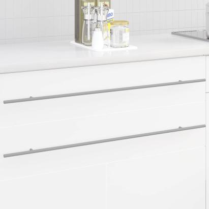 Mâner pentru Dulap 12 pcs Argintiu 0 Oţel inoxidabil GartenMobel Dekor