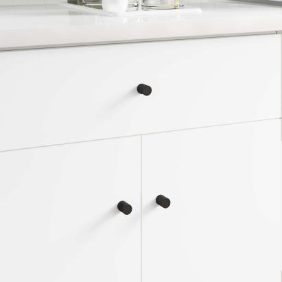 Mânere pentru dulap 12 pcs Negru M4 x 12 mm Fier GartenMobel Dekor