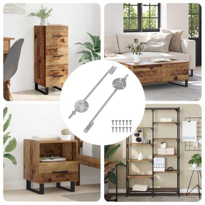 Hingă cu suport pentru capac 2 pcs Argintiu 194 x 36 x 18 mm GartenMobel Dekor