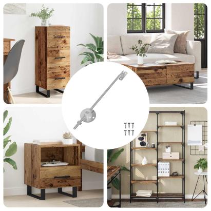 Hingă cu suport pentru capac 12 pcs Argintiu 194 x 36 x 18 mm GartenMobel Dekor