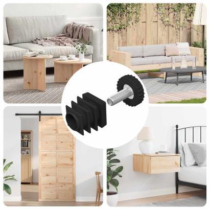 Nivelatoare de mobilă Ajustabil 1895 pcs Negru PP GartenMobel Dekor