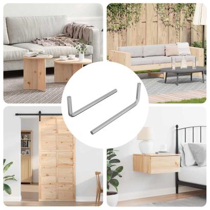 Cheie Hexagonală 2 pcs Argintiu 32 x 86 mm Oțel GartenMobel Dekor