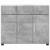 Bufet cu raft Gri din beton 88,5 x 30,5 x 73 cm Lemn compozit GartenMobel Dekor