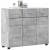 Bufet cu raft Gri din beton 88,5 x 30,5 x 73 cm Lemn compozit GartenMobel Dekor
