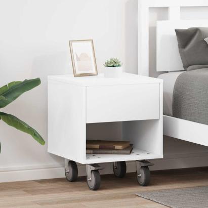 Noptieră 2 pcs Alb 40,5 x 40 x 48 cm Lemn compozit GartenMobel Dekor