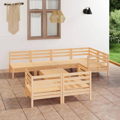 Set mobilier de grădină, 8 piese, lemn masiv de pin GartenMobel Dekor