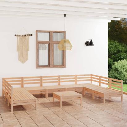 Set mobilier de grădină, 10 piese, lemn masiv de pin GartenMobel Dekor