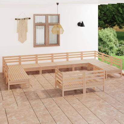 Set mobilier de grădină, 12 piese, lemn masiv de pin GartenMobel Dekor