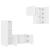 Unități TV de perete, 4 piese, alb, lemn prelucrat GartenMobel Dekor