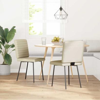 Scaune de bucătărie, 2 buc., crem, piele ecologică GartenMobel Dekor