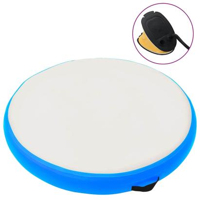 Saltea gimnastică gonflabilă cu pompă albastru 100x100x10cm PVC GartenMobel Dekor