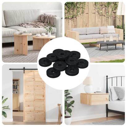 potrivit pentru șaibe plate 36000 pcs Negru 15 x 4 x 3 mm GartenMobel Dekor