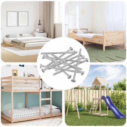 Șurub 12 pcs Argintiu M6 x 120 mm Oțel GartenMobel Dekor