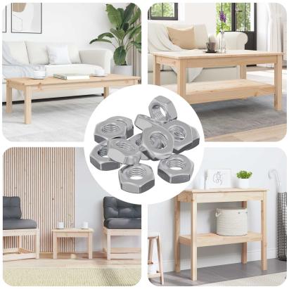 Piulițe hexagonale 12 pcs Argintiu m8 Fier GartenMobel Dekor