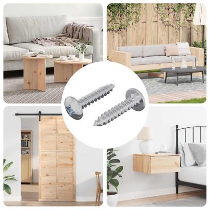 Cuie Auto-filetante 2 pcs Zincat 4 x 20 mm Oțel GartenMobel Dekor