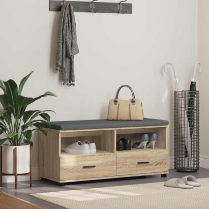 Bancă pentru hol cu pernă Stejar Sonoma 100 x 38 x 46 cm GartenMobel Dekor