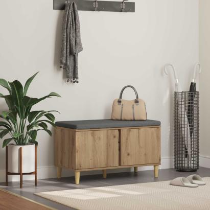 Bancă pentru hol cu pernă Stejar Artizanal 60 x 38 x 46 cm GartenMobel Dekor