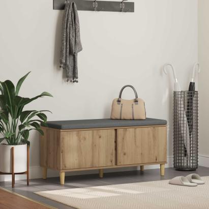 Bancă pentru hol cu pernă Stejar Artizanal 60 x 38 x 46 cm GartenMobel Dekor