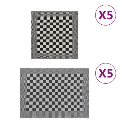 Set de prosoape, 10 buc., negru și alb, bumbac GartenMobel Dekor