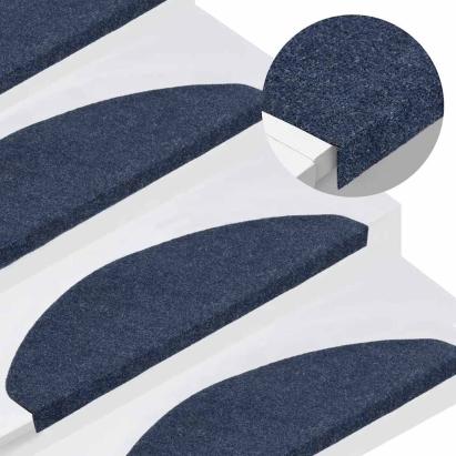 Covorașe scări autoadezive, 15 buc., albastru, 65x22,5x3,5 cm GartenMobel Dekor