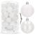 Set globuri de Craciun, 30 bucati, 3 modele, 4/5/6cm, alb Household NewTrend