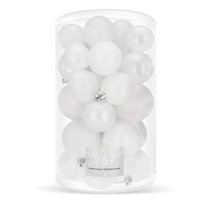 Set globuri de Craciun, 30 bucati, 3 modele, 4/5/6cm, alb Household NewTrend