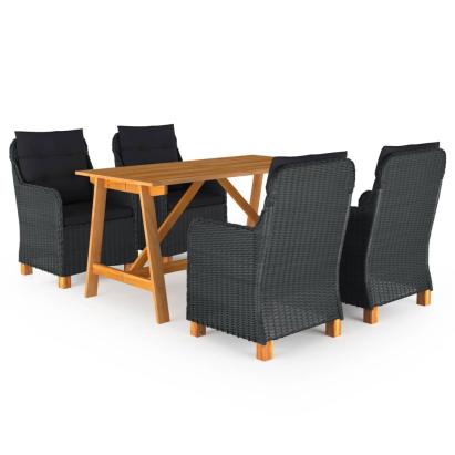 Set de masă pentru grădină, 5 piese, gri închis GartenMobel Dekor