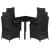 Set mobilier de grădină cu perne, 5 piese, negru, poliratan GartenMobel Dekor