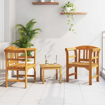 Set de Mobilier cu pernă 2 pcs natural Lemn Solid de Acacia GartenMobel Dekor