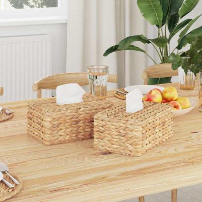 Capace pentru cutii de șervețele 2 pcs Zambilă de apă natural GartenMobel Dekor