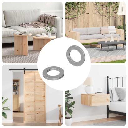 potrivit pentru șaibe plate 2 pcs Argintiu M7 x 12 mm Oțel GartenMobel Dekor