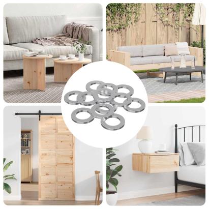 potrivit pentru șaibe plate 50000 pcs Argintiu Fier GartenMobel Dekor