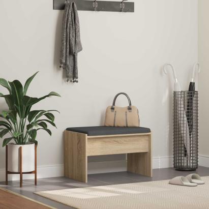 Bancă pentru hol cu pernă Stejar Sonoma 60 x 38 x 46 cm GartenMobel Dekor