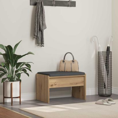 Bancă pentru hol cu pernă Stejar Artizanal 60 x 38 x 46 cm GartenMobel Dekor