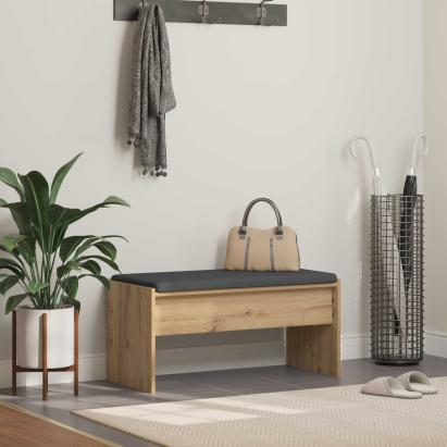 Bancă pentru hol cu pernă Stejar Artizanal 80 x 38 x 46 cm GartenMobel Dekor